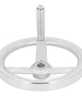 18mm Bore Lathe Hand Wheel With Chrome Finish, Cast Iron Round Handwheel For Milling And Grinding Setup, side view with handle