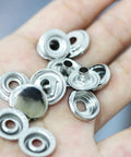 Close-up of 200 Piece Stainless Steel Snap Fastener Kit 15mm Heavy Duty Snap Fasteners With Pliers And 3 Setting Tools
