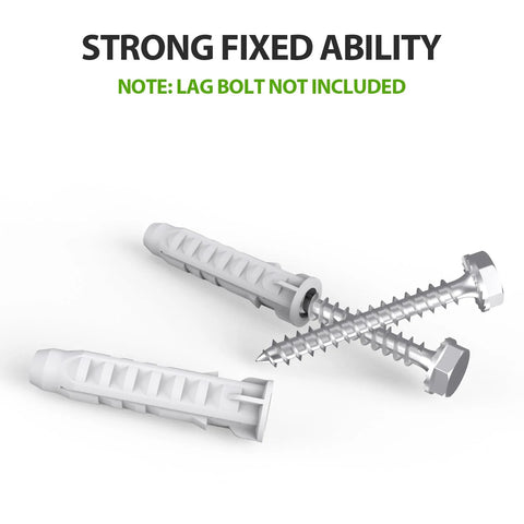 Concrete Wall Anchors For TV Wall Mount Installation Suitable For Concrete Or Brick Walls Durable Plastic Anchor Bolts 10x50mm White 6 Pack With Two Way Expansion For Increased Holding Power showing plastic anchors and screws