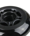 Close-up of Outdoor Inline Skate Wheels 89A 72mm 8 Pack With ABEC 9 Bearings, black polyurethane wheel detail.