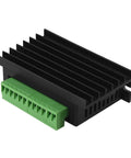 TB6600 stepper motor driver module with green terminal block and black heatsink housing