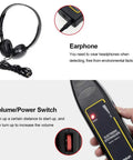 Earphones and volume switch of Ultrasonic Leak Detector And Industrial Stethoscope For Engines Bearings Valves Pumps And Pipes High Sensitivity Pro Grade Diagnostic Tool