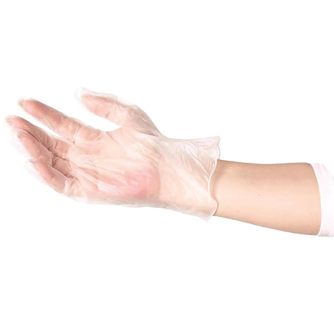 Industrial Grade Clear Vinyl Gloves Disposable Powder Free Latex Free Non Sterile Food Safe Large 2.75 Mil Palm 3.9 Mil Fingers Textured Grip