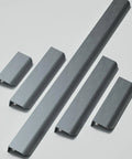 Concealed Drawer Handles Set Sleek Low Profile Finger Edge Pulls Invisible Brushed Gray Cabinet Knobs 120mm Length Durable Aluminum Alloy 2 Pack