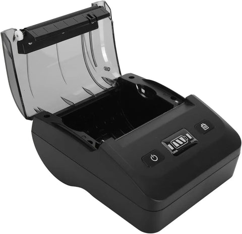 No Sweat Portable Thermal Receipt Printer with open cover, 80MM width and USB Bluetooth 5.0 for mobile POS solutions.