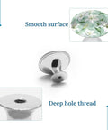 White Lily Flower Cabinet Knobs 2 Pack Pull Handles smooth surface and deep hole thread shown