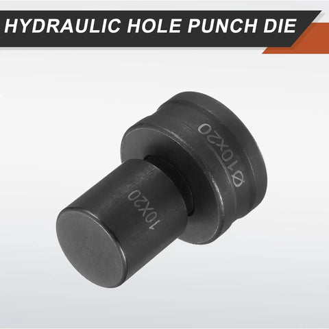 Hydraulic Hole Punch Die Set 10mm By 20mm Oval Hole In 40Cr Steel, side view, black finish, for CH70 Electric Punching Machine