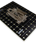 Rack Ready DIN Rail Universal Mounting Plate 4 Inch By 6 Inch With 68 Pre Drilled Holes Clips Onto 35 mm Rail Steel Bracket RoHS Compliant