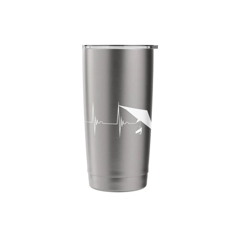 Hang Gliding Heartbeat Pulse Line EKG Stainless Steel Insulated Tumbler For Sky Aces, Adrenaline Junkies, And Cloud Riders