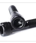 Hella Tough 1/4-20 X 1 Inch Socket Head Cap Screws Alloy Steel Black Oxide Hex Allen Bolts, two bolts showing hex heads.