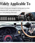 Universal Steering Wheel Quick Release Snap Off Hub Adapter Six Hole Boss Kit For Street Racing And Rally Mods Black Anodized Heavy Duty Aluminum Alloy Build in car with steering wheels.