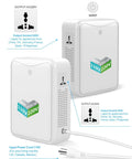 Plug In And Go No Fuss 2000W Noiseless Step Up Voltage Converter 110V To 220V outlets and power cord view