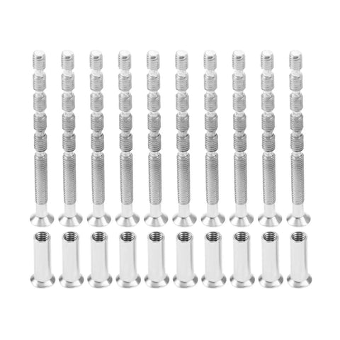 Door Handle Screw Kit With M7x16 Cross Sleeve And M7x60 Countersunk Bolts, Interior Door Lever Mounting Hardware, Standard Metric Threads, Durable Fixing Screws And Sleeves For No Fuss Quick Setup And Easy Door Handle Assembly. M7x16 sleeves and M7x60 bolts set