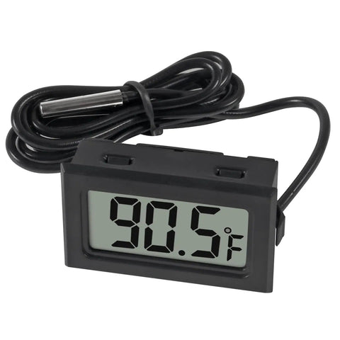 Digital thermometer from Six Pack Digital Thermometer Set With 1M Waterproof NTC Probe For Car, 90.5°F shown on display.