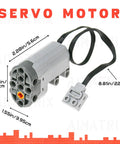 Three Pack Power Function Servo Motors For Building Blocks, Perfect For DIY Custom Cars And Robot Builds, Compatible With Technic Parts