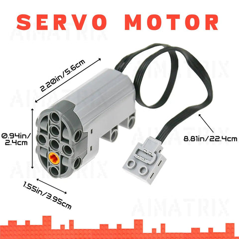 Three Pack Power Function Servo Motors For Building Blocks, Perfect For DIY Custom Cars And Robot Builds, Compatible With Technic Parts