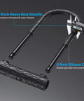 Beefed Up Heavy Duty Bike U Lock With 12 Ton Shear Strength 20mm U Shape Anti Theft Silicone Covered Lock Keyhole With Sliding Cover