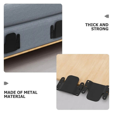 4 Piece Heavy Duty Iron Sectional Couch Connector Brackets for Easy Install on wood and upholstered surfaces