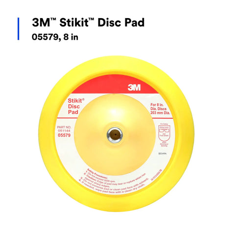 Stikit Disc Pad 8 Inch Durable Foam Backing For PSA Discs Pro Grade Tough Support Threaded For Angle Grinders