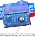 Close-up view of the FS90R 360 Degree Continuous Rotation Micro RC Servo Motor 6V with middle point adjustment potentiometer