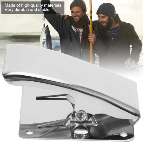 Drfeify stainless steel fish fillet clamps with built-in spring, 6-piece set for fish cleaning and filleting (front view)
