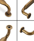 Close-up of Antique Brass Cabinet Pulls 3-3/4 Inch (96mm) 10 Pack showcasing detailed alloy finish and design for kitchen cabinets and drawers.