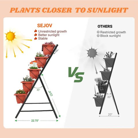 Vertical Raised Garden Bed With Five Tiers Drainage System For Herbs Vegetables And Flowers, Your Go To 4ft Planter For Patio Balcony Greenhouse Outdoor And Indoor Garden Spaces