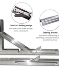 Beefy 10 Inch Folding Shelf Brackets Set of 2, Stainless Steel Collapsible Brackets with one-click folding design