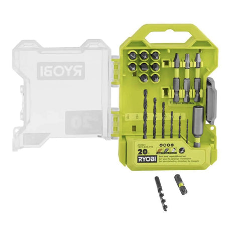 20-piece bit set of the Beast Cordless 1/2 Inch Drill Driver Kit with 18V power and Buho tool bag for DIY projects and fixes.