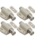 4 Pack Magnetic Latches For Cabinet Doors Single Press To Open Touch Latches in beige with metal plates