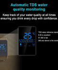 Wall Mount Office Water Dispenser With Mains Feed, LED Real Time Display, Automatic TDS Water Quality Monitoring, Black