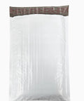 Heavy Duty Poly Bubble Mailers Bulk 50 Pack Water Resistant Padded Shipping Envelopes 4x8 Inch flat view with sealing strip.