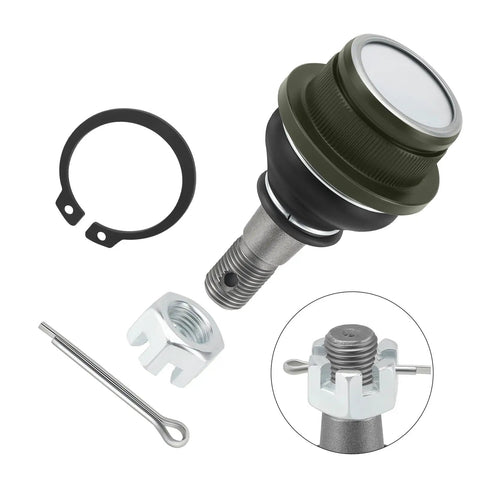 2 Pieces Front Lower A Arm Ball Joint For Kawasaki Mule 600 610 KAF400 KAF540 KAF620 KAF950 4000 4010 OEM 59266 1080 Heavy Duty UTV Replacement Part For Smooth Steering And Rugged Trail Riding, with cotter pin and castle nut