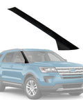 Ford Explorer A-pillar front molding, passenger side windshield outer trim, black plastic