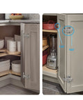 165 Degree Corner Cabinet Hinges 2 Pack Heavy Duty No Fuss Frameless Lazy Susan Cabinets Soft Close Installed in Kitchen