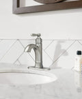 Bathroom sink with Halle Spot Resist Brushed Nickel One Handle Bathroom Sink Faucet With Optional Deck Plate Aerated Water Flow