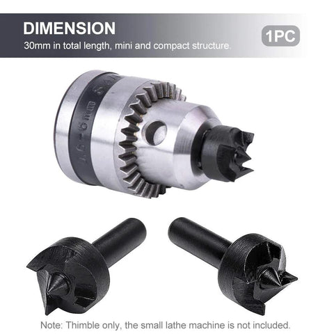 iayokocc wood lathe turning spur cup center and two black thimble drill bits for woodworking