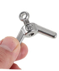 Close-up of a piece from the Six Piece Stainless Flange Bolt Fasteners Kit With Hole Hand Tightened Wing Screws