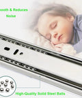Heavy Duty 24 Inch Full Extension Ball Bearing Drawer Slides for Side Mount Cabinets 85 lb with focus on smooth operation and noise reduction