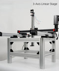 Heavy Duty Dual Axis Linear Actuator Electric XYZ Motion Platform Long Stroke Belt Drive Motor mounted on a 3-axis linear stage.