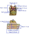 Heavy Duty V Groove Gate Wheels 1.2 Inch Sliding Door Ground Rollers With Double Bearing Rock Solid Steel Brackets close-up of dimensions and details.