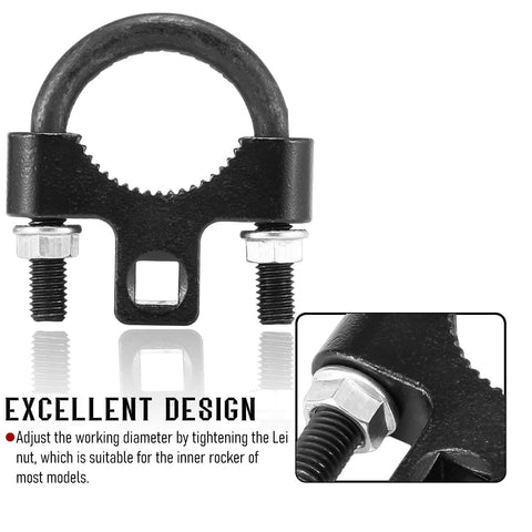 Beast Pro Grade Inner Tie Rod Removal Tool 27 To 42mm Hex Wrench close-up with bolts and non-slip teeth design, heavy-duty use.