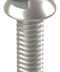 Shop Grade Heavy Duty Tamper Resistant Screw One Way Drive With A Solid Grip 1/4 Thread 3/4 Inch Length Round Head 18/8 Stainless Steel Pack Of Twenty Five Units, close-up view.