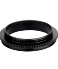 M48 To M42 Telescope Adapter with knurled aluminum body, anodized black finish, showing durable all-metal construction.