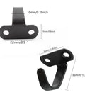 Screw Mounted Ceiling Hooks Stainless Steel Heavy Duty Top Hook Under Shelf Towel Robe Clothes Hook Black Coat Hook With Mounting Screws For Bathroom Kitchen Cabinet And Garage Ten Pack dimensions shown