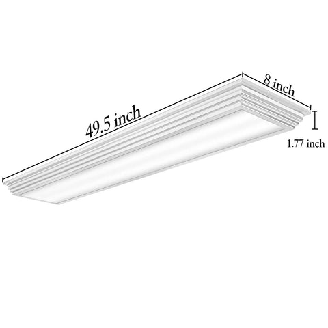 2ft Dimmable LED Wraparound Light With 3 Color Temperature 3000K 4000K 5000K 50W 5500LM Kitchen Flush Mount Linear Ceiling Fixture
