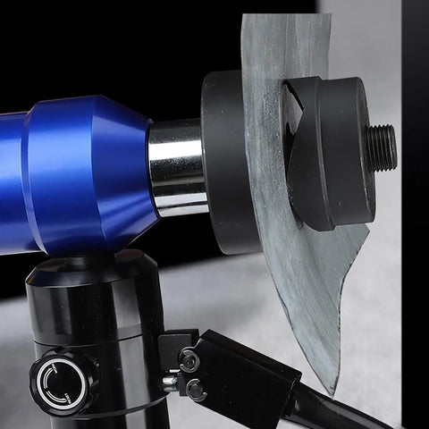 Beast Mode Heavy Duty Manual Hydraulic Punch Kit 6 Ton Punch Portable Knockout Tool with 6 Die Set punching metal sheet close-up