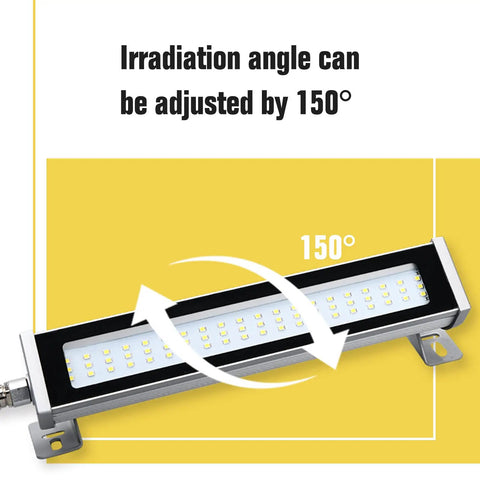 Industrial LED Tube Light For CNC Machines, 20W Uplight Work Lamp, IP67 waterproof, adjustable 150-degree angle