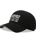Funny Spare Time RV Traveler Cap For Men And Women Adjustable Cotton Baseball Hat with white text on front