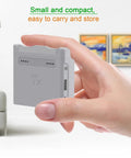 Hand holding two-way parallel charger with storage for Neo battery, 45W PD rapid charging hub, compact and portable design